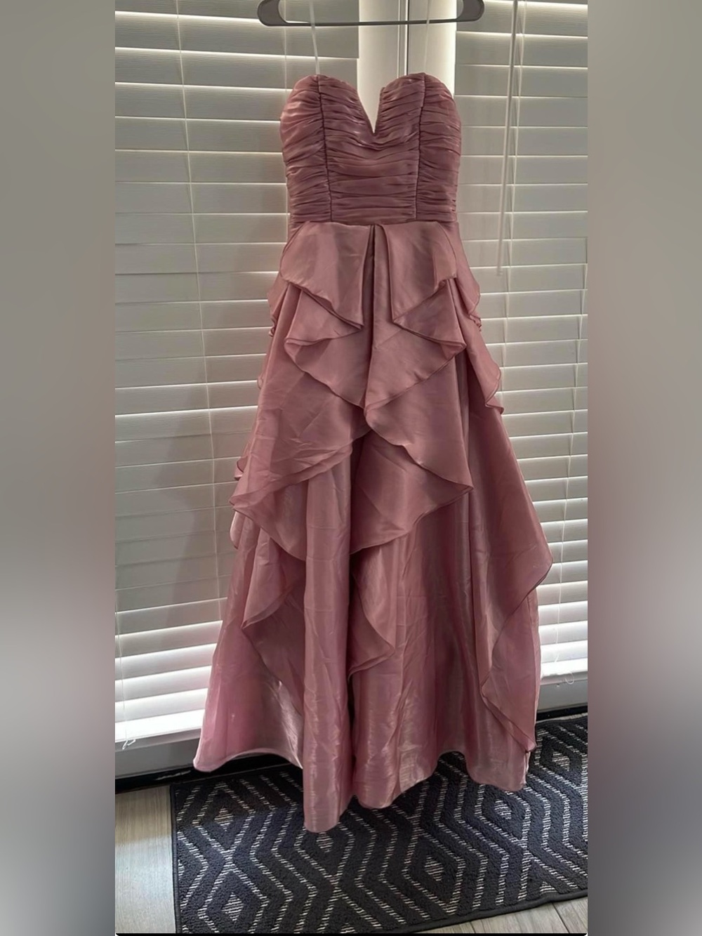 Mauve Tiered Ruffle Formal Gown NEW